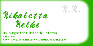 nikoletta melke business card